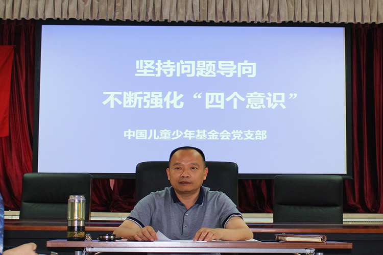 中国儿基会党支部书记朱锡生以《坚持问题导向，不断强化“四个意识”》为主题为全体工作人员讲授党课.jpg